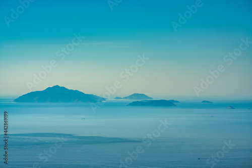 Cu Lao Cham island, view from Son Tra peninsula, Da Nang Vietnam