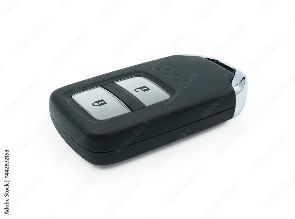 Car smart key isolated on white background, Cut out with clipping path Car smart key isolated on white background, Cut out with clipping path