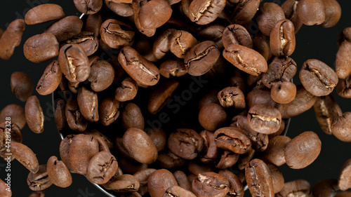 Rotating Coffee Beans in co...