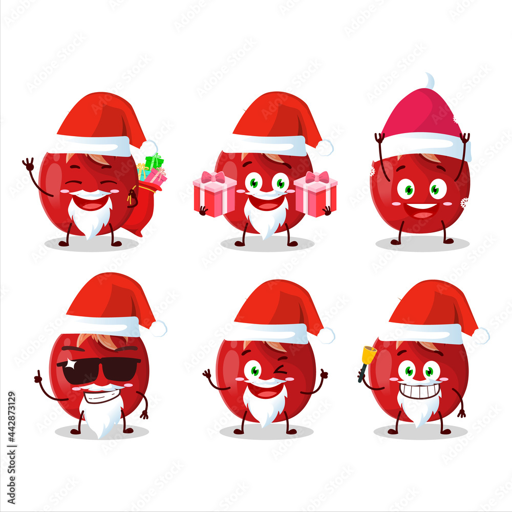 Santa Claus emoticons with pomegranate cartoon character