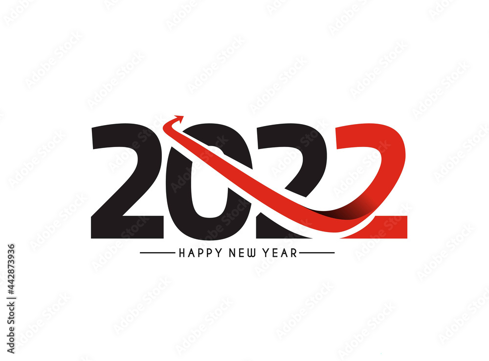 Happy New Year 2022 Text Typography Design Patter, Vector illustration. Happy New Year 2022 Text Typography Design Patter, Vector illustration.