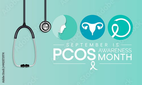 Polycystic Ovary Syndrome (PCOS) Awareness Month is observed every year in September, it is a common condition that affects how a woman's ovaries work. Vector illustration