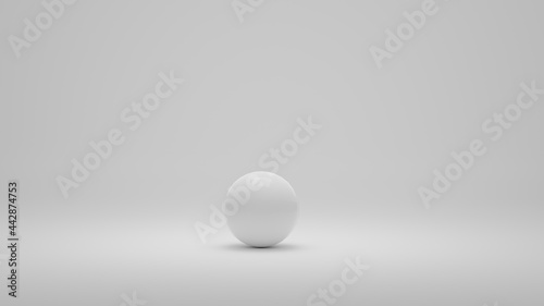 White alone sphere on white background. 3D Illustration © Rafa Fernandez