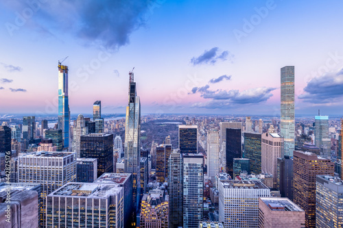 Billionaires’ Row and Central Park in Manhattan, New York City, USA photo