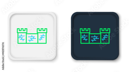 Line Great wall of China icon isolated on white background. Colorful outline concept. Vector