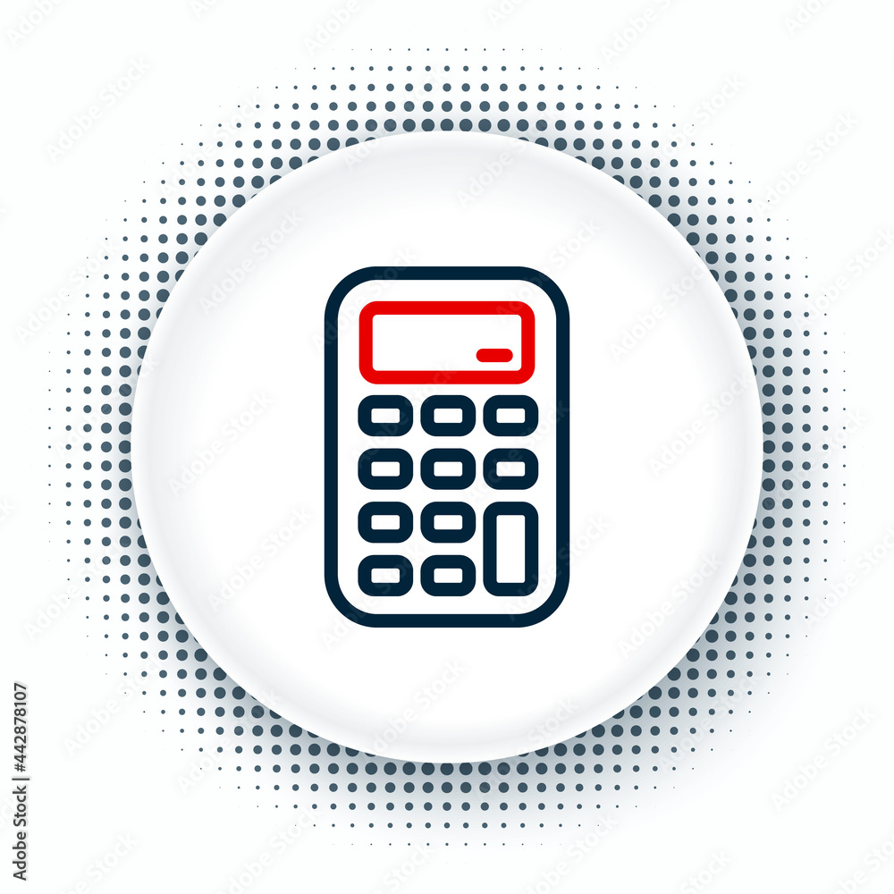 Line Calculator icon isolated on white background. Accounting symbol. Business calculations mathematics education and finance. Colorful outline concept. Vector Line Calculator icon isolated on white background. Accounting symbol. Business calculations mathematics education and finance. Colorful outline concept. Vector