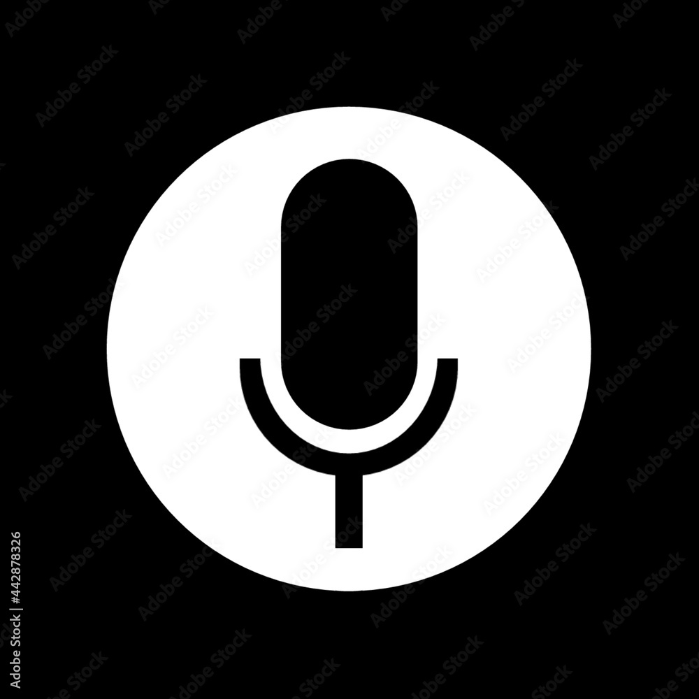 microphone icon on metal internet button microphone icon on metal internet button