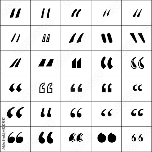 Set of quote mark. Quotes icon vector set. 