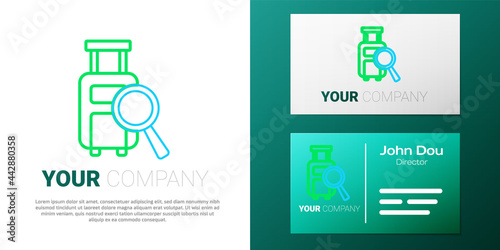 Line Airline service of finding lost baggage icon isolated on white background. Search luggage. Colorful outline concept. Vector