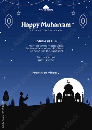 poster with the nuances of the night of the celebration of muharram