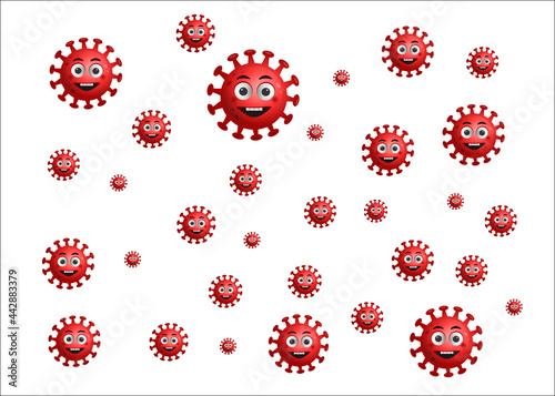 Vector set of ncov coronavirus emoji set. Novel coronavirus covid19 emojis and emoticons with smiling expressions for the global virus outbreak. Vector illustration