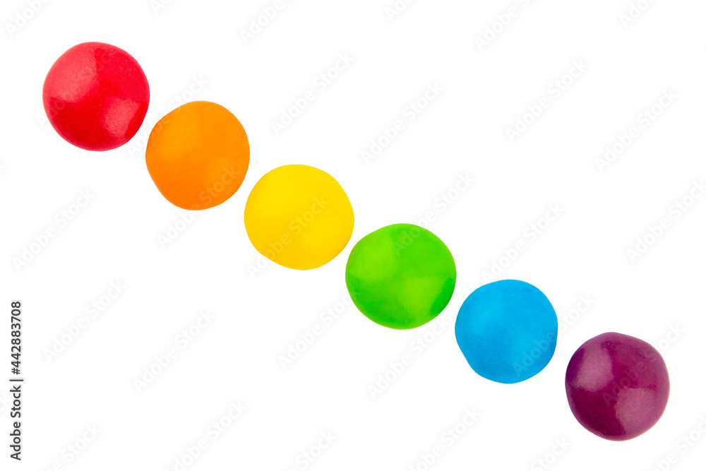 small colored candies on a light background