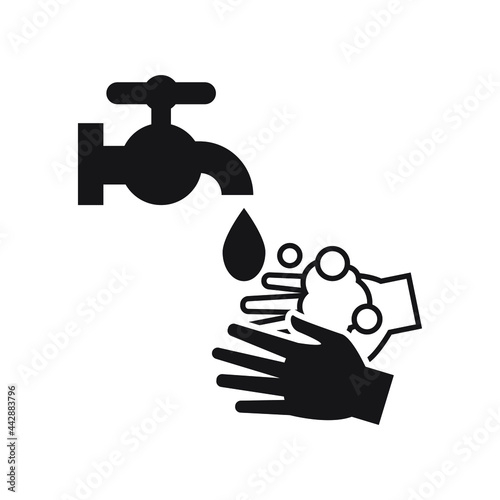 Wash or washing hands to keep clean flat vector icon for websites and print. Always keep your hands clean so you don't get the virus. Corona Virus. Covid 19. Editable and color changeable.