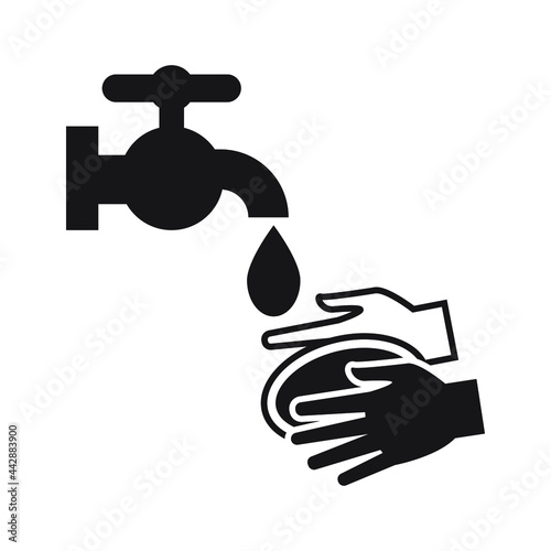 Wash or washing hands to keep clean flat vector icon for websites and print. Always keep your hands clean so you don't get the virus. Corona Virus. Covid 19. Editable and color changeable.