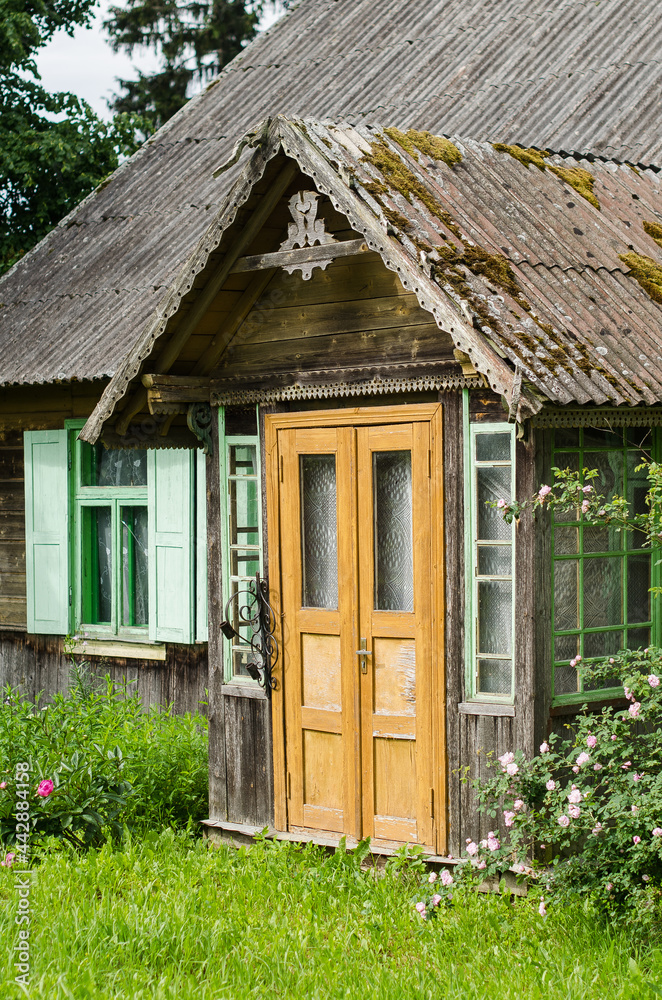 Hallway of an old beautiful country wooden house. Hallway of an old beautiful country wooden house.