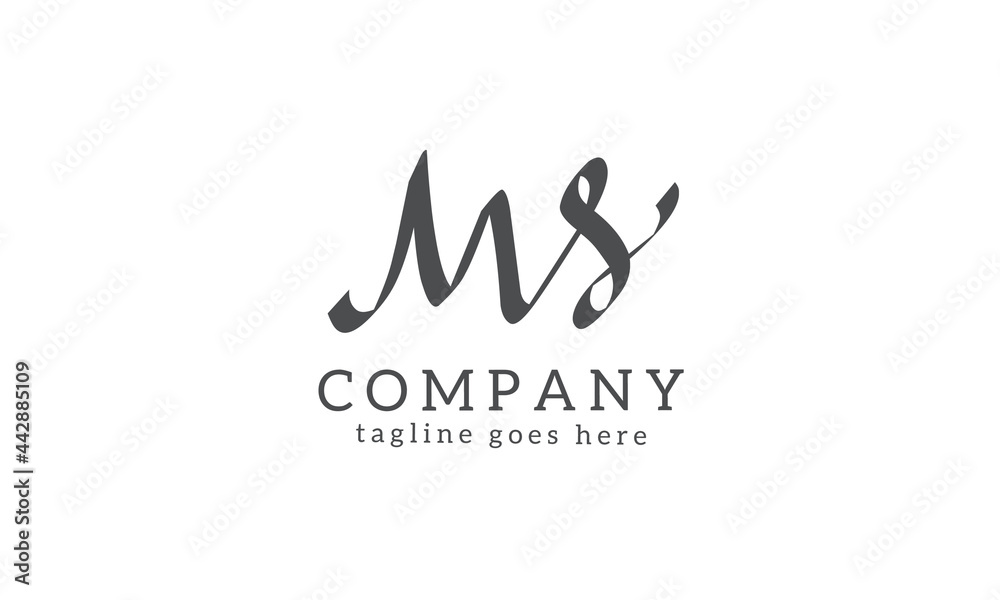 Letter MS monogram signature logo design template Letter MS monogram signature logo design template