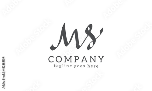 Letter MS monogram signature logo design template