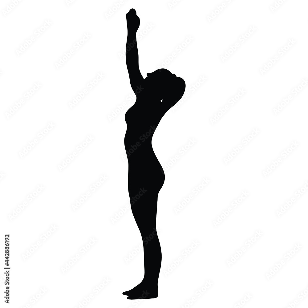 Exercise pose silhouette vector illustration isolated on white background. Exercise icon. Yoga pose. Exercise pose silhouette vector illustration isolated on white background. Exercise icon. Yoga pose.