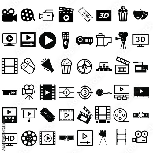 Movie vector icon Set. cinema illustration sign collection. theater symbol.
