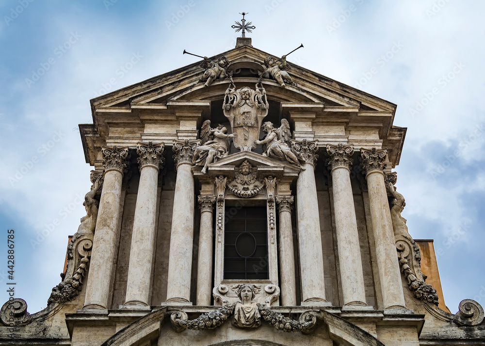 The church of Oratorio dell'Angelo Custode (Oratorio of the Guardian Angel -  also known as the Oratorio del Ss. Sacramento)  in Piazza Poli, Rome, Italy
