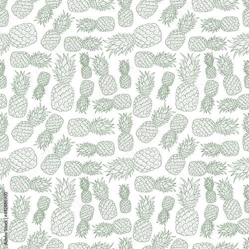 Healthy food vector seamless pattern. Hand drawn illustrations for for restaurant, bar, vegan, healthy and organic food, market, farmers market, cooking school, food truck, delivery service. © KozyPlace