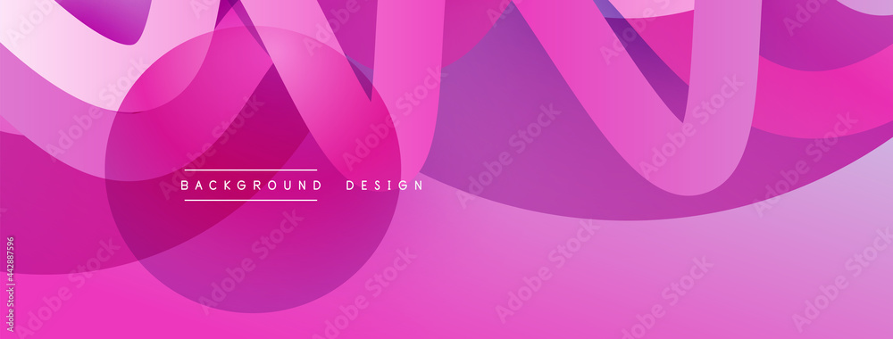 Abstract overlapping lines and circles geometric background with gradient colors