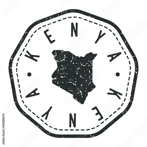 Kenya Map Stamp Retro Postmark. Silhouette Postal Passport. Seal Round Vector Icon. Badge Vintage Postage Design.