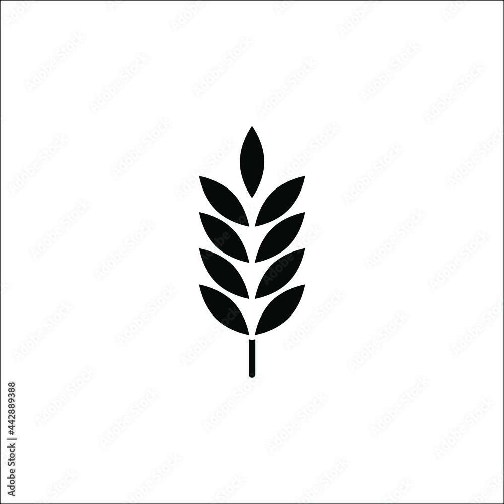 Farm wheat ears icon vector template on white background