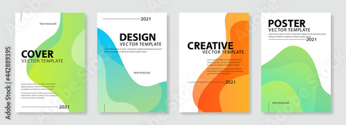 Set of colorful cover design template. Modern gradient shapes background for poster, banners, flyer, brochure and page layout other. photo