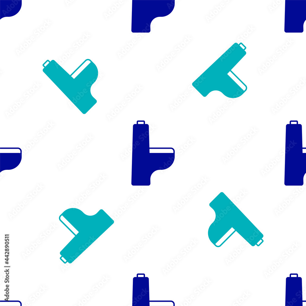 Blue Toilet bowl icon isolated seamless pattern on white background. Vector Blue Toilet bowl icon isolated seamless pattern on white background. Vector