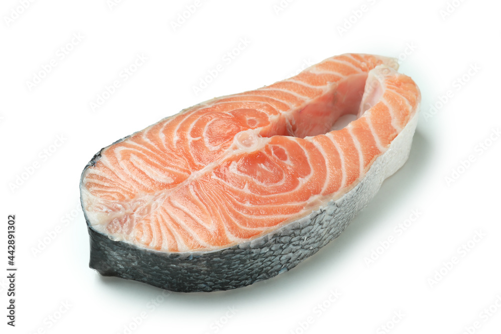 Fresh raw salmon isolated on white background Fresh raw salmon isolated on white background