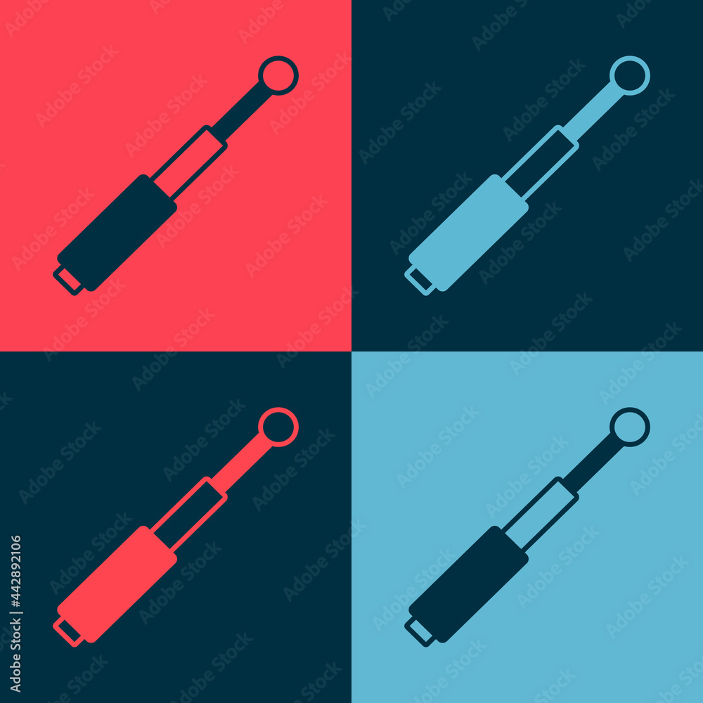 Pop art Telescopic baton icon isolated on color background. Vector Pop art Telescopic baton icon isolated on color background. Vector