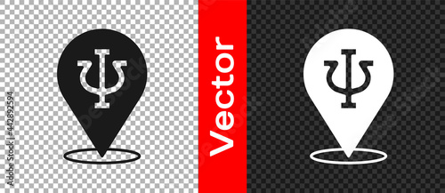 Black Psychology icon isolated on transparent background. Psi symbol. Mental health concept, psychoanalysis analysis and psychotherapy. Vector