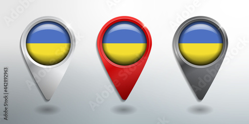 3D Pointer, Tag and Location Marker with Round Flag Nation of Ukraine White, Red and Grey Glossy Model Free Download 3D Pointer, Tag and Location Marker with Round Flag Nation of Ukraine White, Red and Grey Glossy Model - GFXLoad