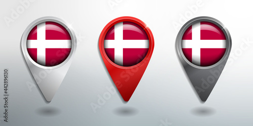 3D Pointer, Tag and Location Marker with Round Flag Nation of Denmark White, Red and Grey Glossy Model Free Download 3D Pointer, Tag and Location Marker with Round Flag Nation of Denmark White, Red and Grey Glossy Model - GFXLoad
