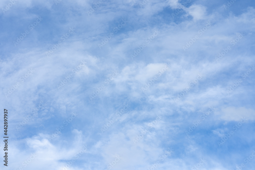 Beautiful blue sky with tiny cloud.	