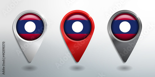 3D Pointer, Tag and Location Marker with Round Flag Nation of Laos White, Red and Grey Glossy Model Free Download 3D Pointer, Tag and Location Marker with Round Flag Nation of Laos White, Red and Grey Glossy Model - GFXLoad