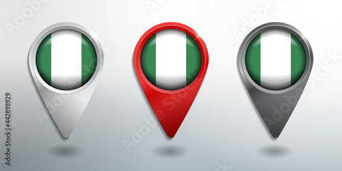 3D Pointer, Tag and Location Marker with Round Flag Nation of Nigeria White, Red and Grey Glossy Model Free Download 3D Pointer, Tag and Location Marker with Round Flag Nation of Nigeria White, Red and Grey Glossy Model - GFXLoad