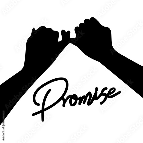 Silhouette of hand Promise  Flat design style vector photo