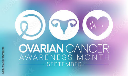 Ovarian Cancer awareness month is observed every year in September, it is a group of diseases that originates in the ovaries, or in the related areas of the fallopian tubes and the peritoneum. Vector