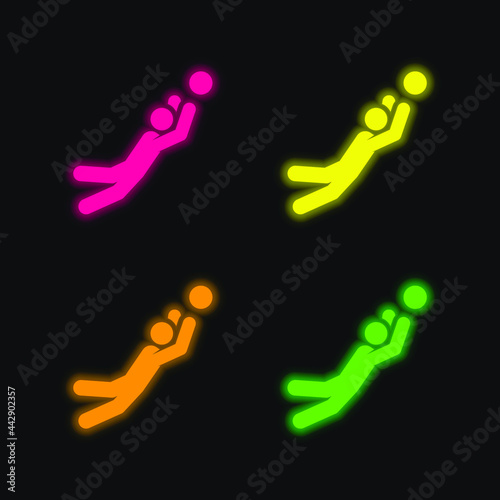 Ball Games four color glowing neon vector icon © LIGHTFIELD STUDIOS