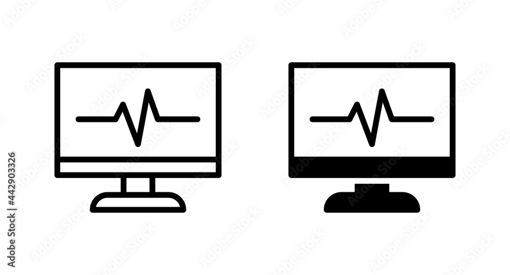 heart beat monitor icon vector for web, computer and mobile app heart beat monitor icon vector for web, computer and mobile app