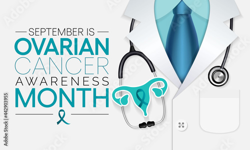 Ovarian Cancer awareness month is observed every year in September, it is a group of diseases that originates in the ovaries, or in the related areas of the fallopian tubes and the peritoneum. Vector