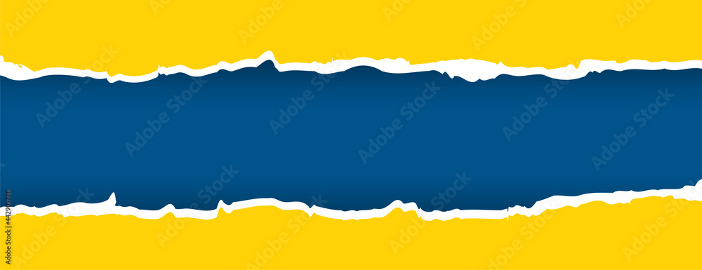 yellow and blue torn paper effect banner yellow and blue torn paper effect banner