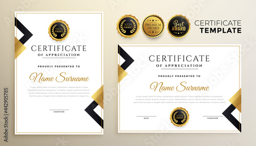 golden diploma certificate template in premium style