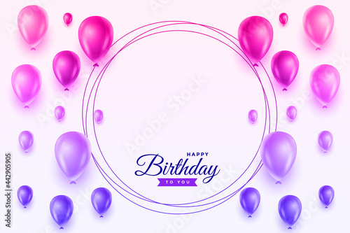 vibrant happy birthday balloons card design