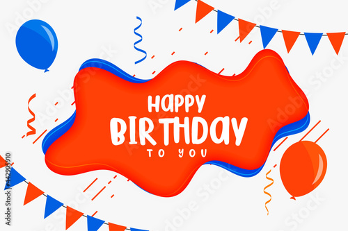 happy birthday kids card in flat style design