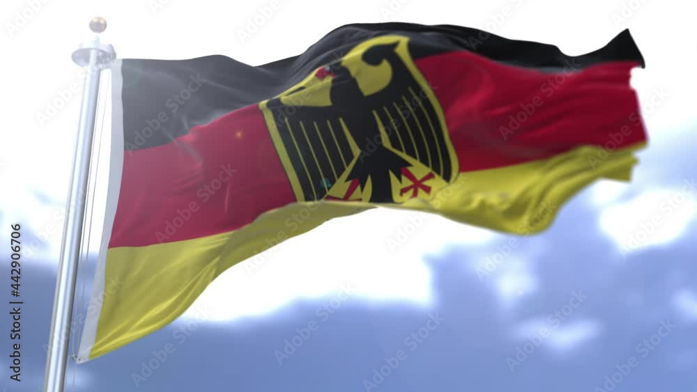 Germany flag waving against the sky Germany flag waving against the sky