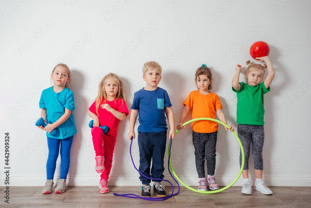 Obraz premium Young children adore doing physical activities at preschool
