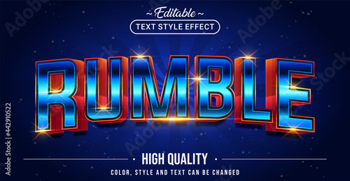 Editable text style effect - Rumble text style theme.